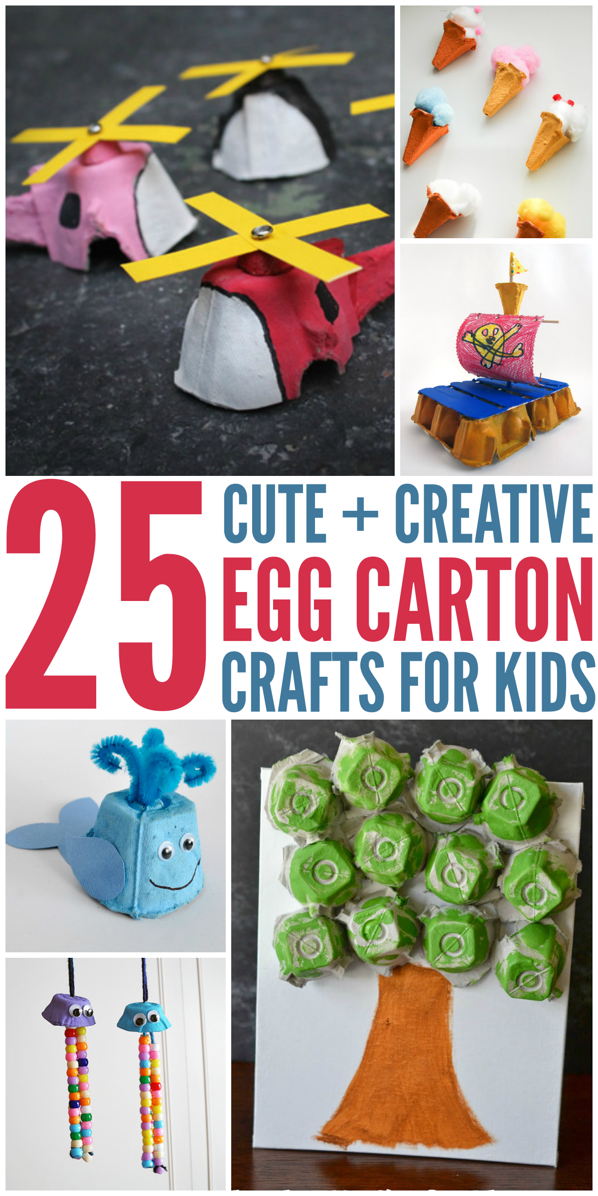 25 Cute and Creative Egg Carton Crafts -   25 young kids crafts
 ideas