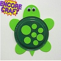 Paper Plate Turtle -   25 young kids crafts
 ideas