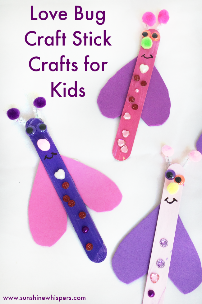 Super Fun and Easy Craft Stick Love Bugs! -   25 young kids crafts
 ideas