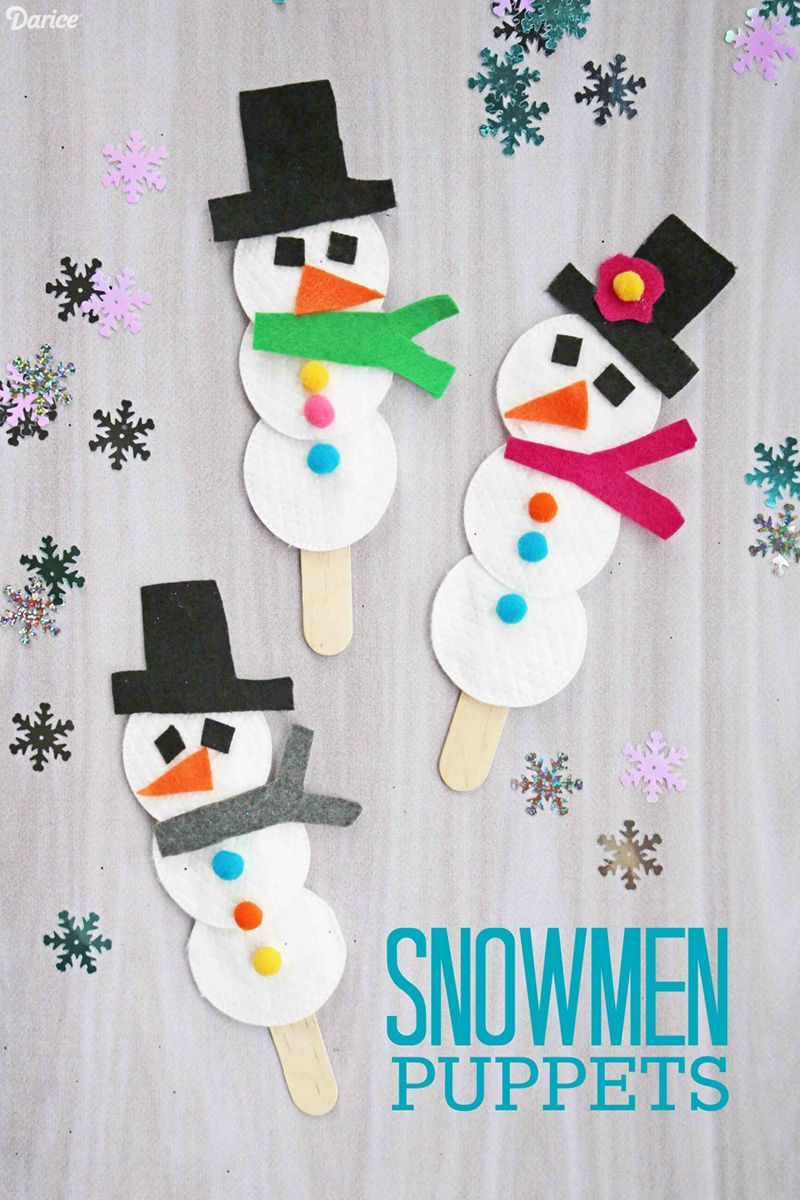Snowman Puppet Easy Winter Craft for Kids - Darice -   25 young kids crafts
 ideas