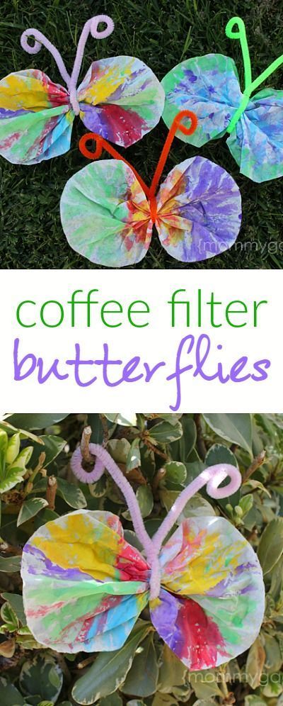 Spring Crafts for Kids - Coffee Filter Butterfly Craft Idea -   25 young kids crafts
 ideas