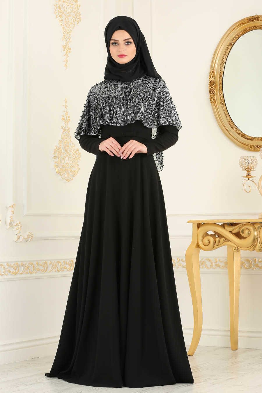 Neva Style - Black Hijab Evening Dress 36850S -   10 black style hijab
 ideas