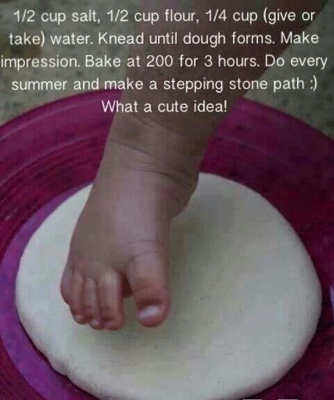 Salt Dough Footprint Keepsakes -   16 baby crafts to make
 ideas