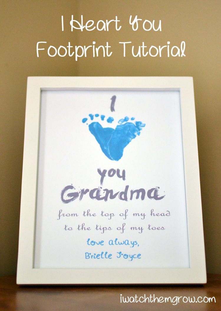 I Heart You Footprint Tutorial -   16 baby crafts to make
 ideas
