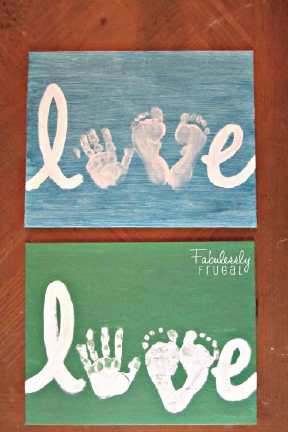 DIY Love Handprint Sign (Picture Tutorial -   16 baby crafts to make
 ideas