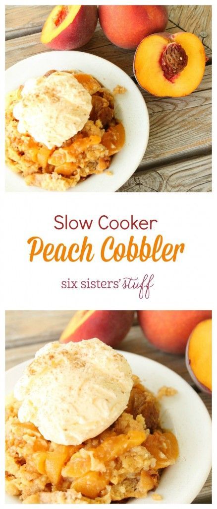 Slow Cooker Peach Cobbler -   16 slow cooker desserts
 ideas