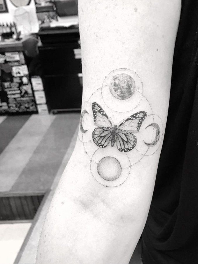 20 geometric tattoo butterfly
 ideas