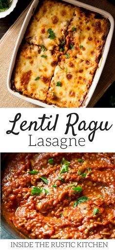 Lentil Ragu Lasagne -   20 vegetarian lasagna recipes
 ideas