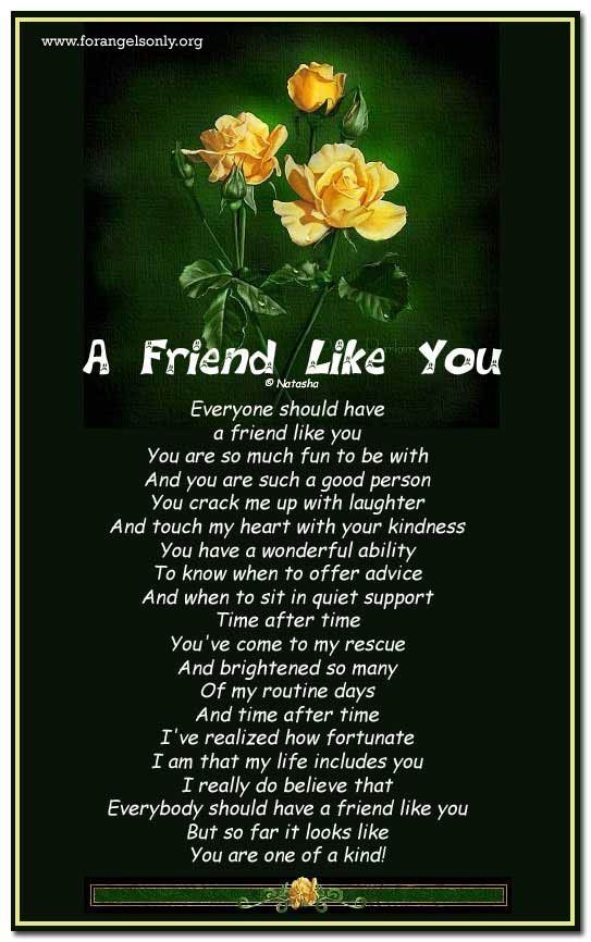 friend poems | friend Like You wwwforangelsonlyorg-a-friend-like-you ... -   21 best friend poems
 ideas