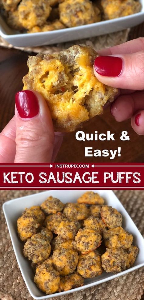 Cheesy Sausage Puffs (The BEST Low Carb Keto Snack) -   21 breakfast recipes on the go
 ideas