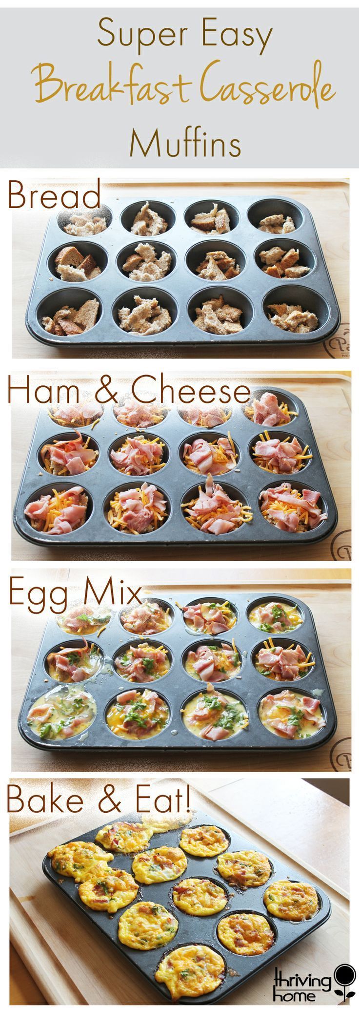 Easy Breakfast Casserole Muffins -   21 breakfast recipes on the go
 ideas