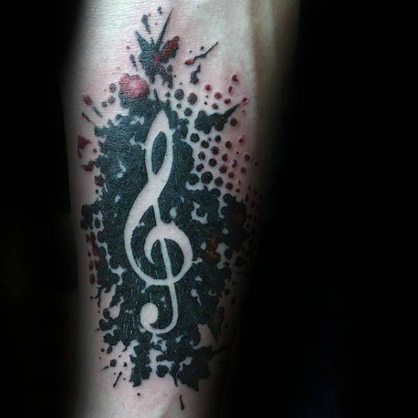 80 Treble Clef Tattoo Designs For Men - Musical Ink Ideas -   21 forearm tattoo music
 ideas