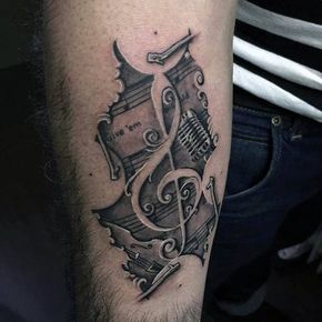 80 Treble Clef Tattoo Designs For Men - Musical Ink Ideas -   21 forearm tattoo music
 ideas