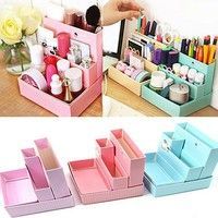 Creative and Fad Paper Board Storage Box Desk Decor Stationery Makeup Cosmetic Organizer Case DIY -   22 diy beauty decor
 ideas