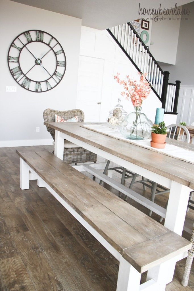 DIY Farmhouse Table and Bench -   22 diy beauty decor
 ideas