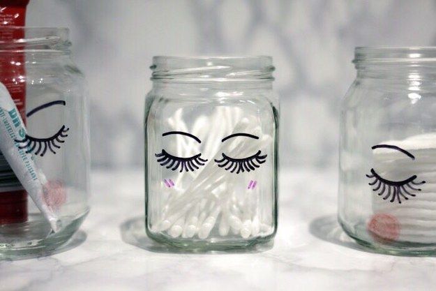 Add some little lashes to your jars so they can be as pretty as you are. -   22 diy beauty decor
 ideas