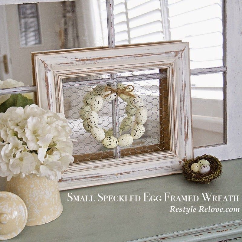 Small Speckled Egg Framed Wreath -   22 easter crafts chicken
 ideas