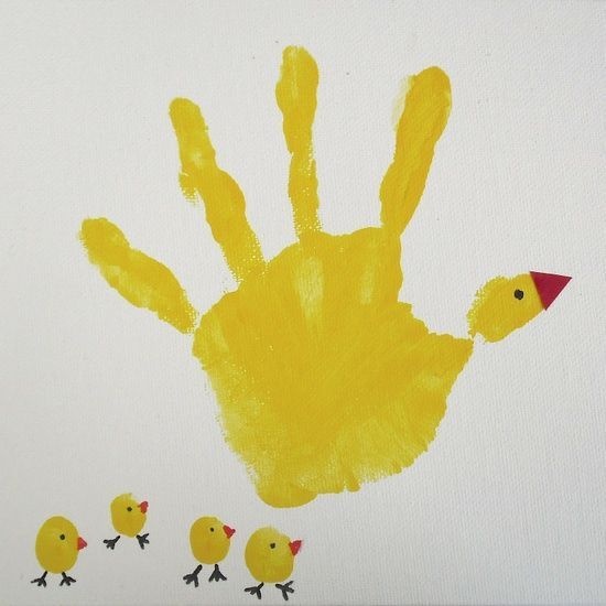 10 Darling Hand Print Projects -   22 easter crafts chicken
 ideas