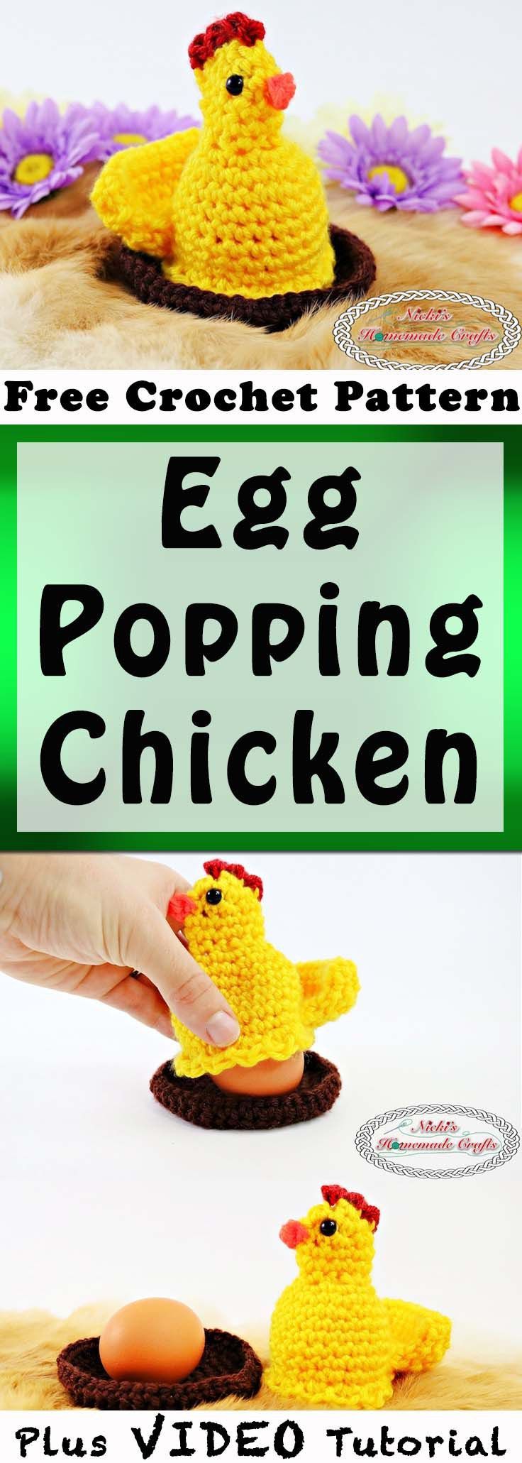 Egg Popping Chicken - Free Crochet Pattern -   22 easter crafts chicken
 ideas
