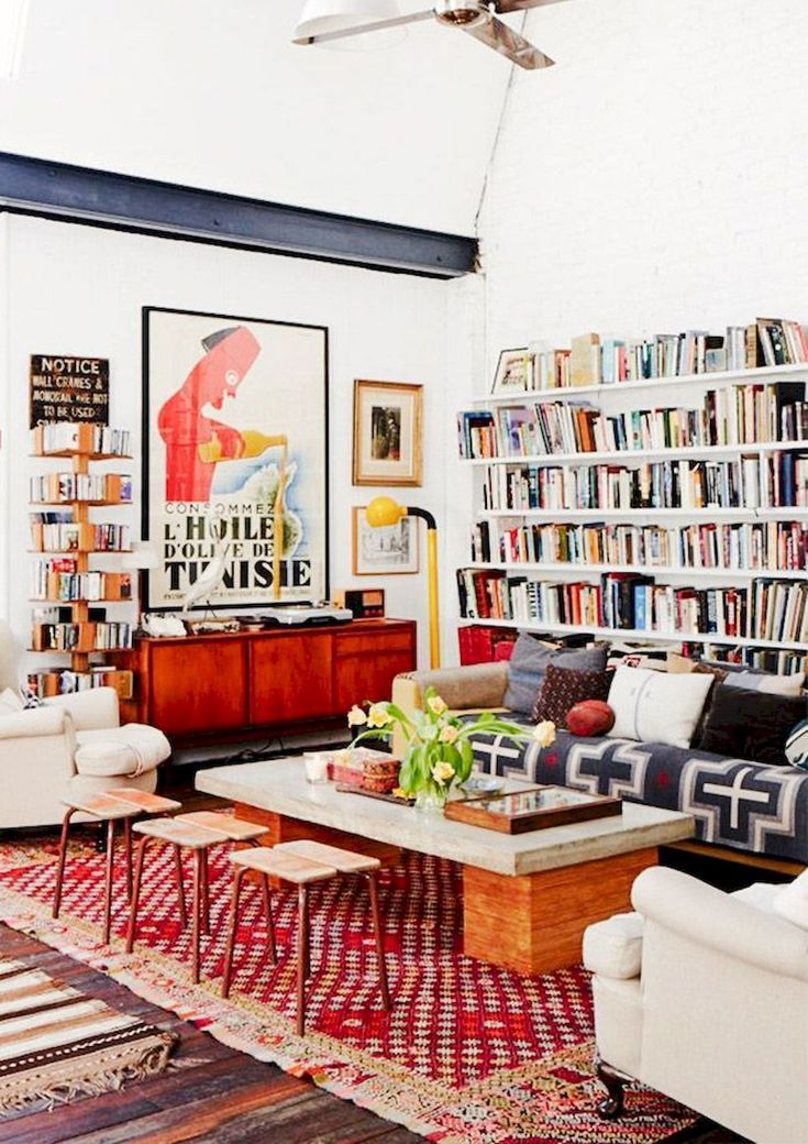 60 Amazing Library Room Design Ideas With Eclectic Decor -   22 eclectic decor cottage
 ideas