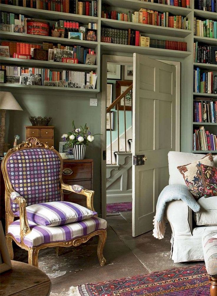 60 Amazing Library Room Design Ideas With Eclectic Decor -   22 eclectic decor cottage
 ideas