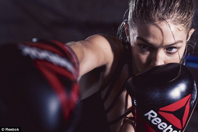 Gigi Hadid shows off a VERY toned physique in new Reebok campaign -   22 fitness photoshoot boxing
 ideas