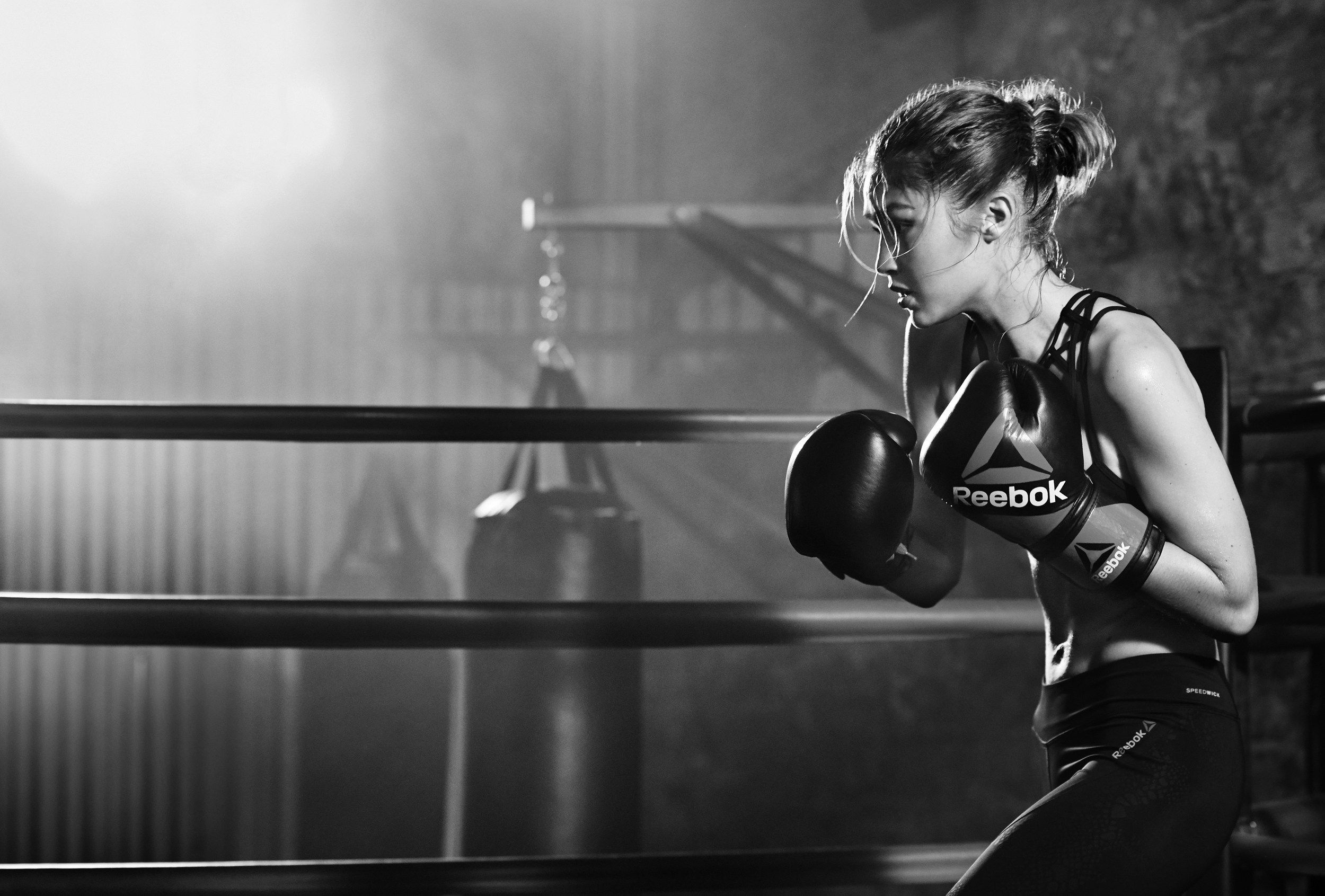 в?є Gigi Hadid is the ultimate boxing champion in Reebok's inspiring new #PerfectNever campaign. -   22 fitness photoshoot boxing
 ideas