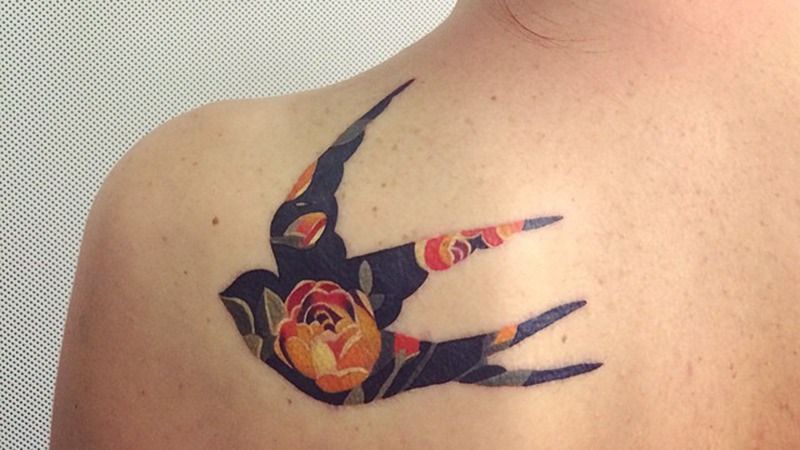 22 Floral Tattoos That Are Anything But Ordinary -   22 flower bird tattoo
 ideas