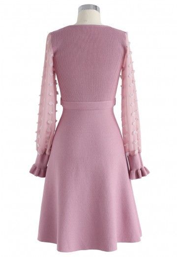 There You Go Wrap Knit Dress in Pink -   22 indie chic style
 ideas