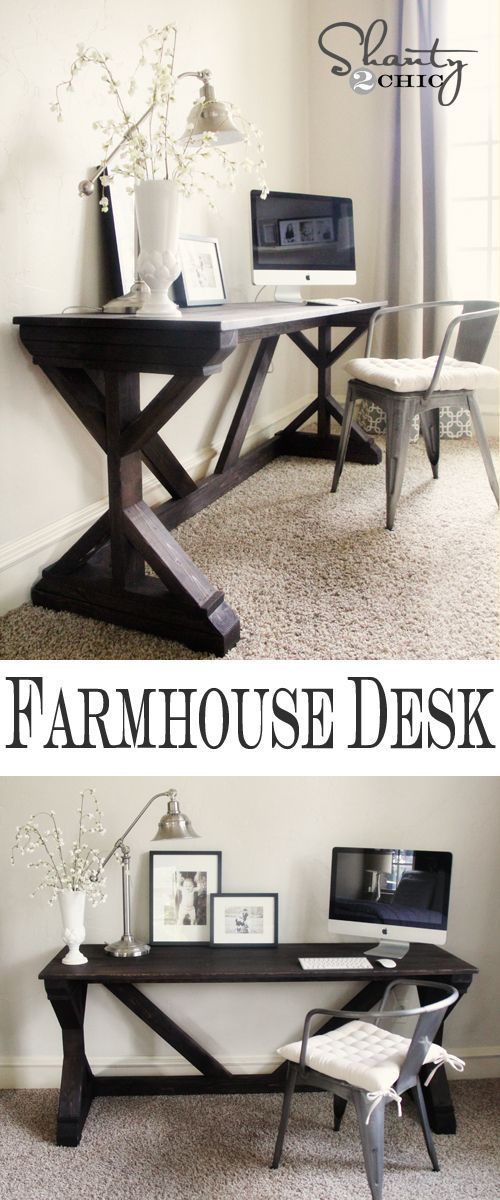 DIY Desk for Bedroom - Farmhouse Style -   23 farmhouse style office
 ideas
