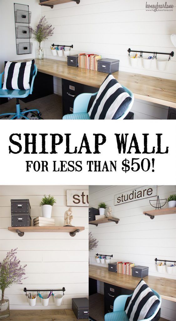Shiplap Wall for Under $50 -   23 farmhouse style office
 ideas