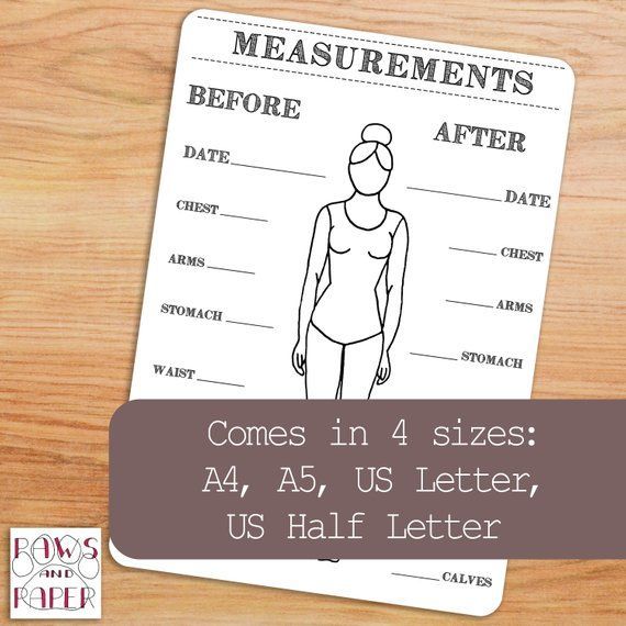 Printable Body Measurements Chart, Bullet Journal, Inches Lost Chart, Weightloss Tracker, Planner Pr -   23 fitness tracker chart
 ideas