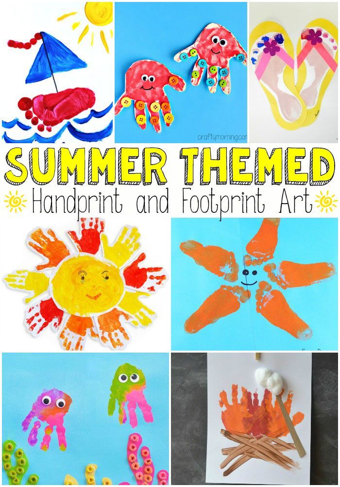 Summer Themed Handprint and Footprint Art -   23 handprint beach crafts
 ideas