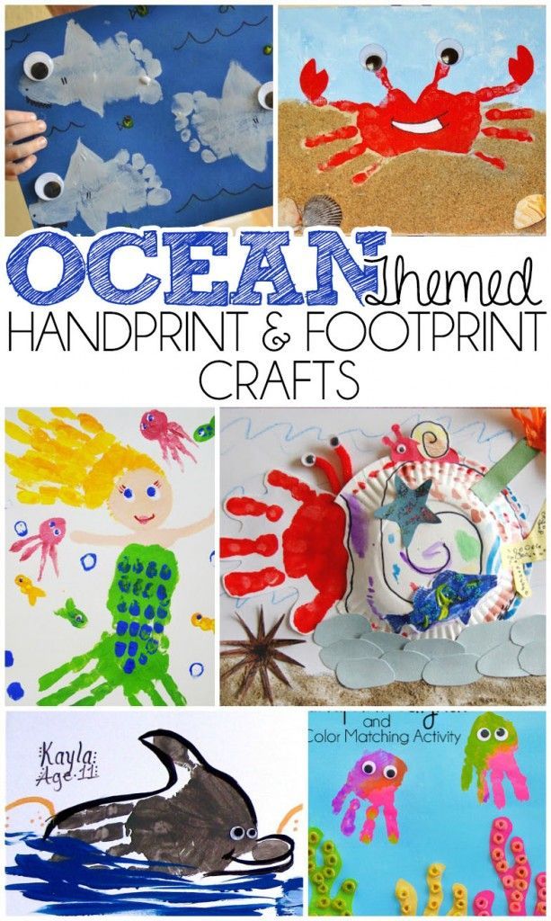 Ocean Themed Handprint and Footprint Crafts -   23 handprint beach crafts
 ideas