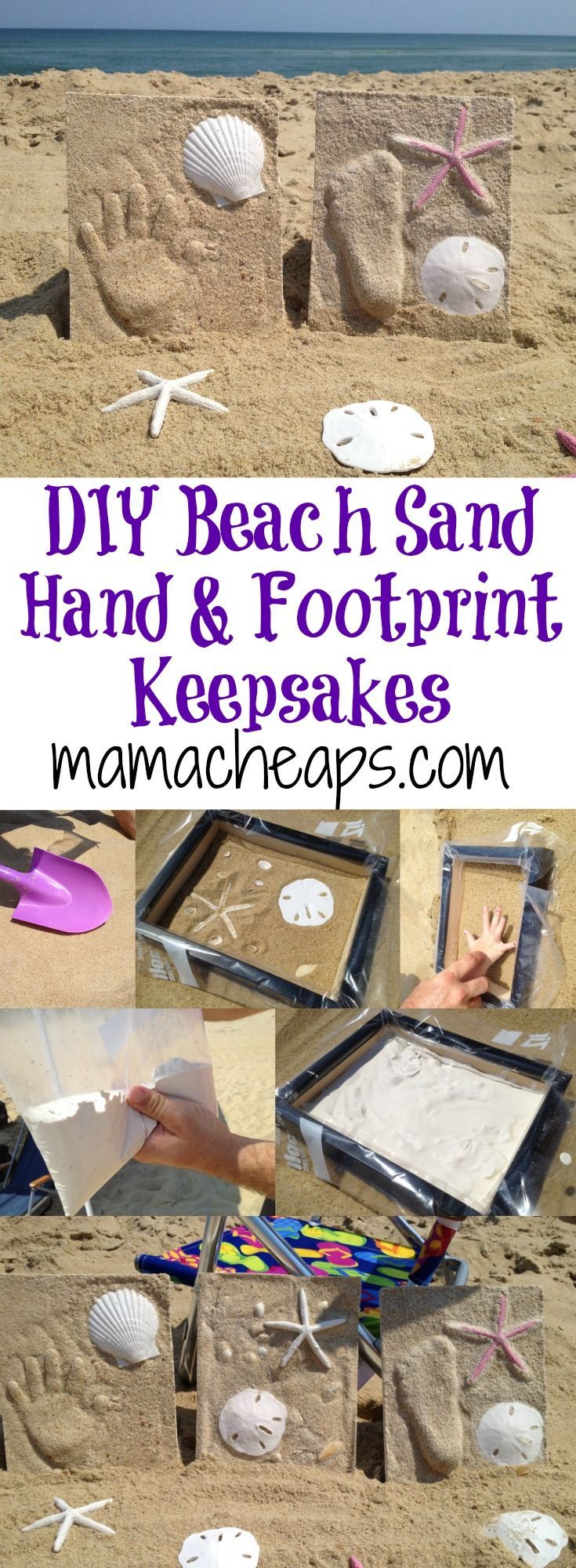 DIY Beach Sand Hand and Footprint Keepsakes -   23 handprint beach crafts
 ideas
