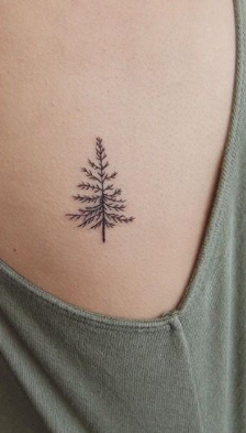 Pine Tree minimalist tattoo -   23 tiny tattoo tree
 ideas