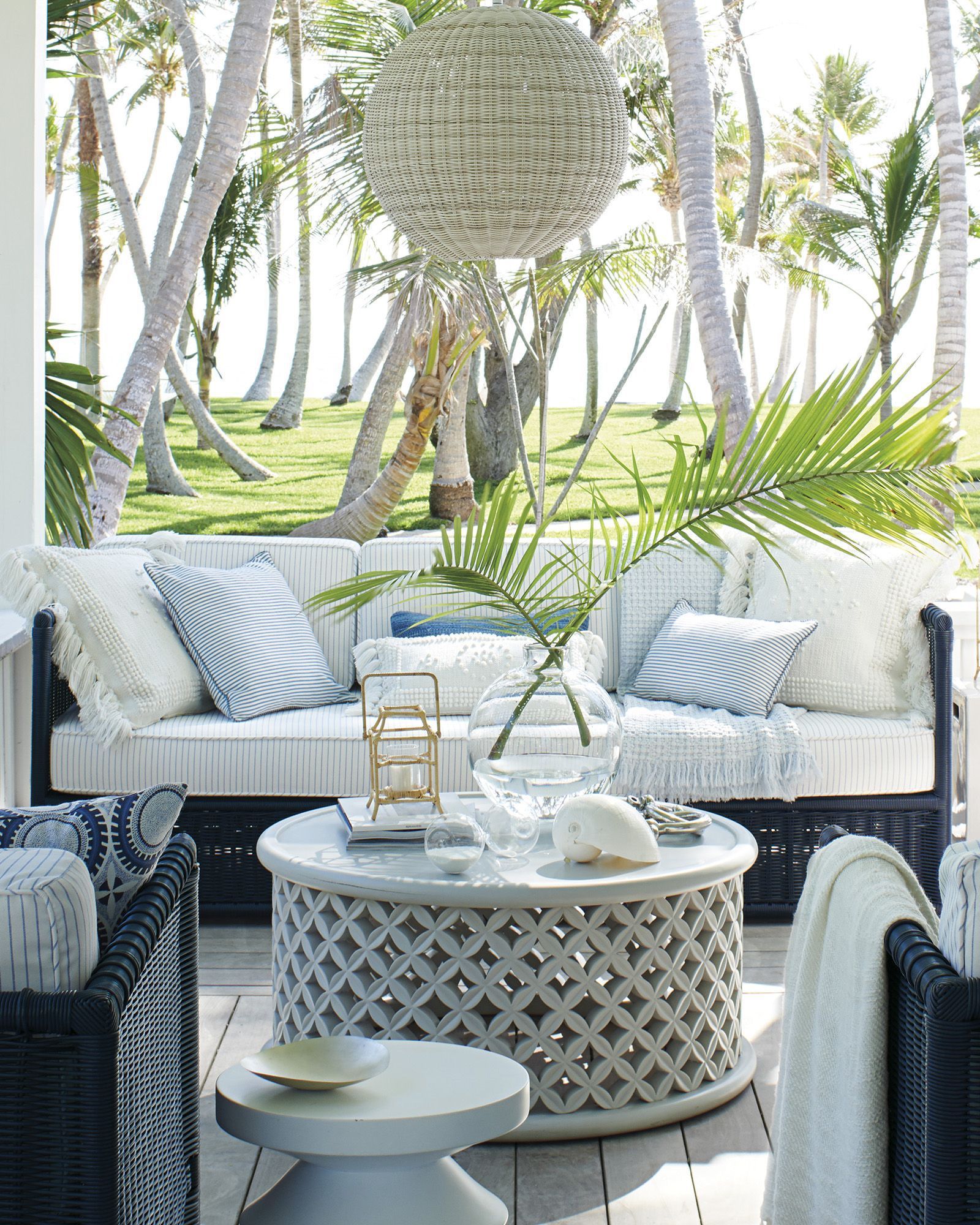 Beachcomber Cotton Throw -   24 coastal decor patio
 ideas