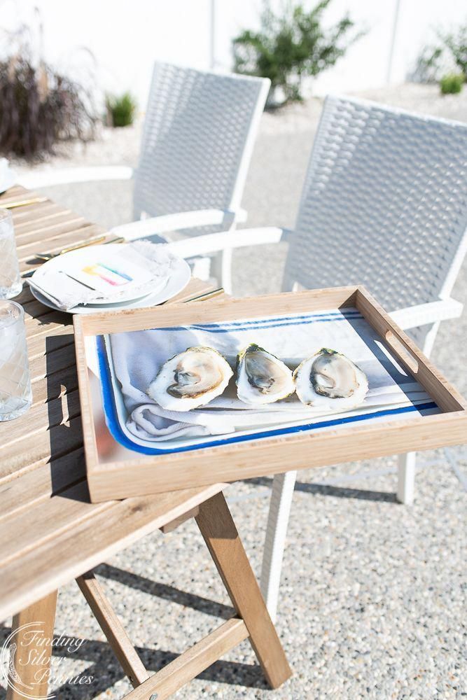 Oyster tray and coastal patio - Finding Silver Pennies #californiacoastalstyle -   24 coastal decor patio
 ideas