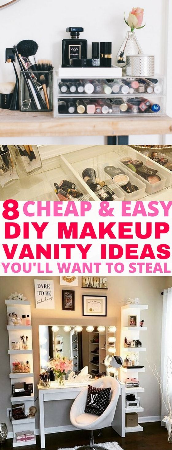8 Easy DIY Makeup Vanity Ideas You Cannot Miss -   24 diy vanity accessories
 ideas