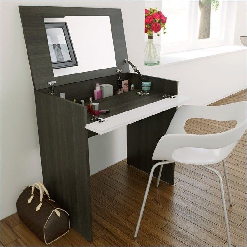 pemberly row vanity in white lacquer and ebony - pr-386091 -   24 diy vanity accessories
 ideas