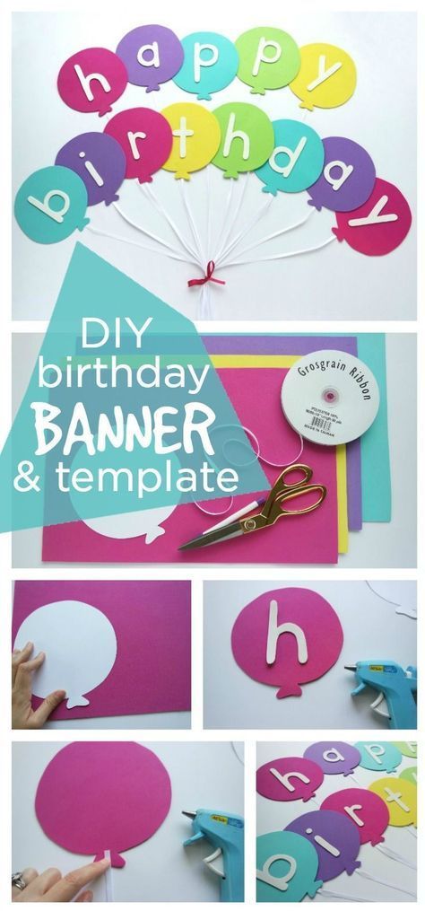 Happy Birthday Banner DIY Template -   24 easy diy birthday
 ideas