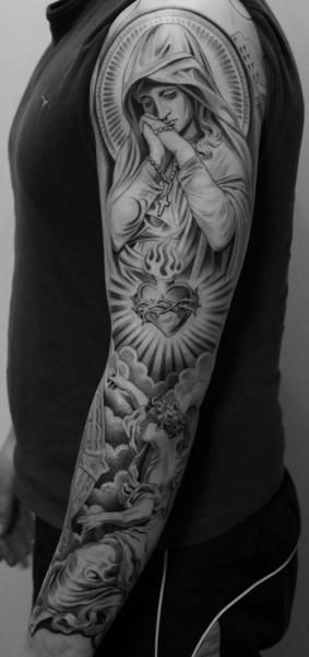 Tattoo by Jun Cha -   24 religious tattoo sleeve
 ideas