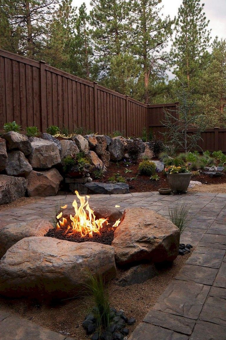 34 Modest Fire Pit and Seating Area for Backyard Landscaping Ideas -   24 small garden fire pit
 ideas