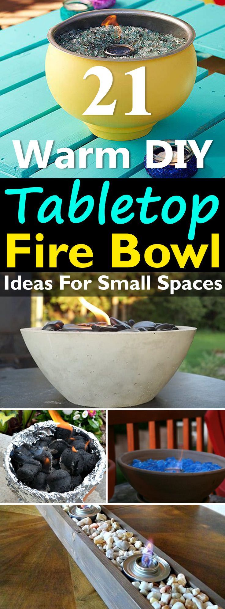 21 Warm DIY Tabletop Fire Bowl (Fire Pit) Ideas For Small Spaces -   24 small garden fire pit
 ideas