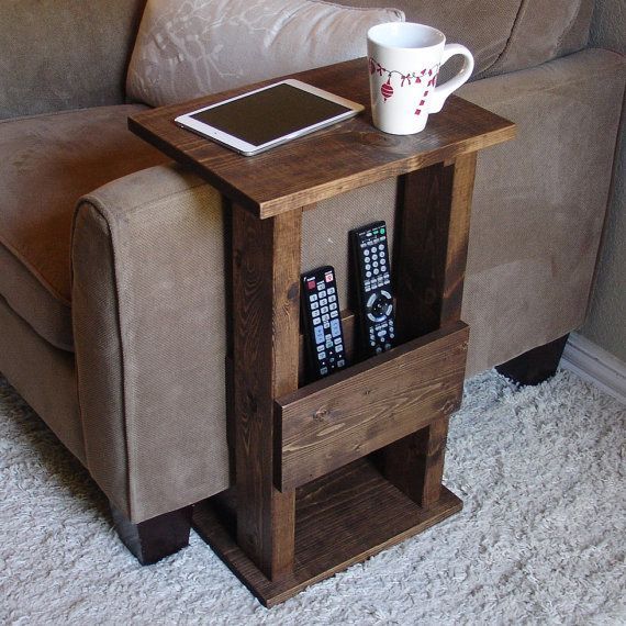 Handcrafted tray table stand with storage pocket. The perfect addition to a sofa chair in any home, apartment, condo, or man cave.  It has been sanded -   24 standing crafts table
 ideas