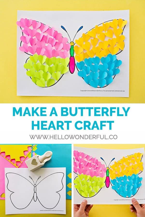 BUTTERFLY PAPER HEART CRAFT -   25 butterfly crafts heart
 ideas