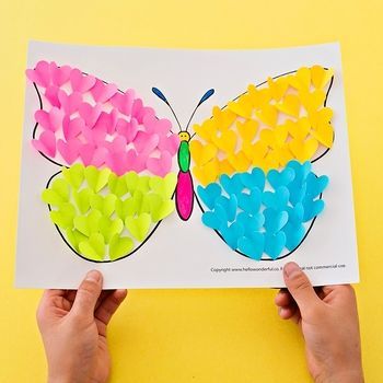 Butterfly Paper Heart Craft -   25 butterfly crafts heart
 ideas
