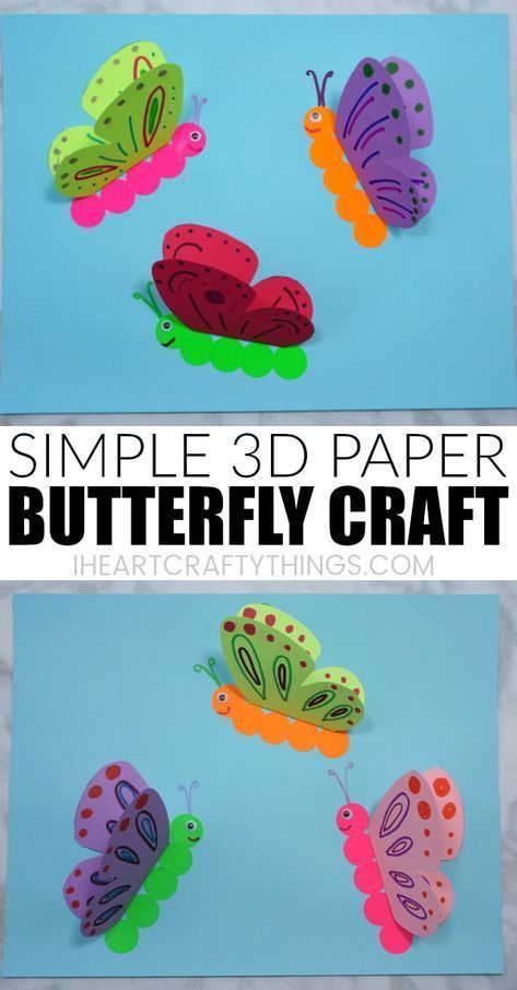 How to Make a 3D Paper Butterfly Craft -   25 butterfly crafts heart
 ideas