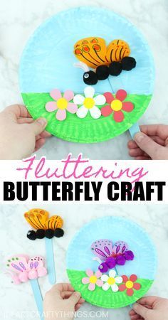 Paper Plate Fluttering Butterfly Craft -   25 butterfly crafts heart
 ideas