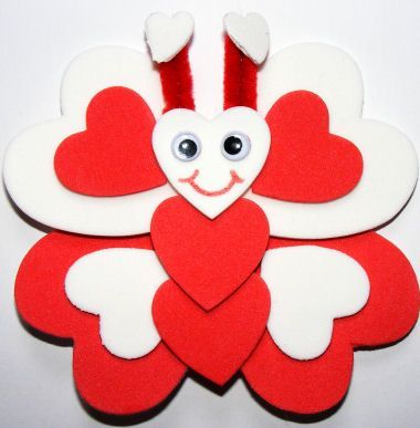Butterfly Magnet - think how beautiful this would be with a variety of coloured hearts. -   25 butterfly crafts heart
 ideas